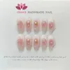 Press on Nails Tips Gel Copertura completa con design y2k Unghie finte fatte a mano Ballerina indossabile di alta qualità Unghie artificiali medie 240201