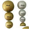 Party Decoration 10 Inch Gold Sier Paper Lanterns Chinese Japanese Style Metallic Color Hanging Party Supplies Decorative For Wedding Dhfx6