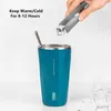 Thermoses 600ml Stainless Steel Vacuum Flask With Retractable Straw Leak-Proof Coffee Tea Cold Drink Bottle Car Thermos Mug Tumbler