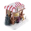 Decorative Figurines LED Lighted Houses Multicolored Christmas Vacation Village With Music Popcorn House