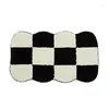 Carpets Nordic Grids Tufting Bathmat Floor Mat Fluffy Soft Rug Bathroom Absorbent Non-slip Pad Toilet Door Carpet Room Decor