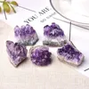 Decoratieve beeldjes 1pcs Natuurlijke Amethist Kristal Cluster Kwarts Ruwe Kristallen Helende Steen Paars Feng Shui Erts Mineraal Woondecoratie