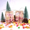 Emballage cadeau Boîte de style maison de Noël Boîte de papier kraft Sac de bonbons Biscuits Boîtes Fournitures de fête Faveur