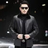 Haining Leather Jacket Mens Fur Integrated Cotton Dads Outfit DCTN