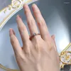 Кольца кластера, позолоченное серебро 925 пробы, 5 мм, лабораторный высокоуглеродистый бриллиант, драгоценный камень, вечерние ювелирные изделия, кольцо для женщин
