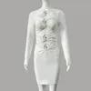 2024 Europejsko-amerykański w stylu pusta design uczucie bandaża sukienka żeńska strój wieczorowy z długim rękawem