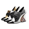 Women Mix New Colours Sheepskin Leather Colourful Diamond CM Square Chunky High Heels SHOES Black Metal Pillage Toes Marry Jane Lace Bowtie Patchwork