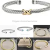 Bracelet Dy Twisted Designer X Cable Top Trending Gifts Women Diamond mode veelzijdige twist armbanden Sterling Sier sieraden ingeplaatst