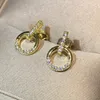 Stud Earrings Simple Fashion Ring Zircon Pendant 925 Silver Ladies Jewelry Classic Party Birthday Gift Wholesale