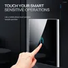 Smart Home Control Touch interruptor EU Padrão de cristal branco vidro 220V 1 Way 1/2/3 Gangue Lamp Wall Light Sensor Litches Interruptor