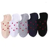 Meias femininas 5 pares kawaii tornozelo flor amor coração sólido curto verão algodão moda respirável legal boca rasa sokken