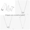 Collares pendientes Collar colgante infinito brillante para joyería de boda de plata esterlina real Mujeres Novia Regalo Cz Diseñador de diamantes Dhovy