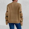 Women's Sweaters Autumn Winter Casual O Neck Knitted Jumper Female Elegant Knit Heart Loose Tops Pullover Fashion Women Flare Long Sleeve