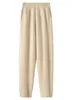 Pantalon femme effet drapé grand-mère taille haute Harem radis pantalon cachemire Simple laine vêtements d'extérieur épais