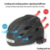 Casques de cyclisme Casque de vélo intelligent pour homme femmes enfants vélo rechargeable USB LED lumière vtt scooter électrique livraison directe Dhrus Otmgr