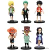 6st/Set Anime One Piece Action Figure PVC Luffy Ny action Samlingsmodelldekorationer Doll Barnleksaker för julklapp