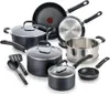 Cookware Sets T-fal Experience Nonstick Set 12 Piece Induction Oven Safe 350F Pots And Pans Dishwasher Black