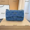 27CM Flap Denim Femmes Sac À Bandoulière Matelasse Chaîne Argent Matériel De Luxe Sac À Main Grande Capacité Rue Casual Sac Embrayage Pochette Porte-Carte Fanny Pack Sacoche