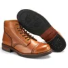 Bottes Haute qualité à la main point de précision résistant à l'usure classique luxe décontracté Martin bottes hommes chaussures en cuir véritable bottes de Combat