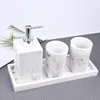 Ensemble d'accessoires de bain, distributeur d'accessoires de salle de bain, Style nordique, Texture de marbre moderne