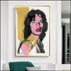 Paintings Retro Andy Warhol Poster Canvas Painting Mick Jagger Portrait Posters And Prints Wall Pictures For Living Room Home Decorati Oti1Z