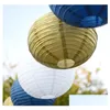 Party Decoration 10 Inch Gold Sier Paper Lanterns Chinese Japanese Style Metallic Color Hanging Party Supplies Decorative For Wedding Dhfx6