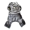 Dog Apparel Pet Clothing Spring/summer Teddy Bear Striped Four Legged Denim Jumpsuit Puppy Clothes