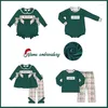 Set di abbigliamento Ropa Ragazza e neonato Cotone Nome personalizzabile Stili Modelli di prevendita Natale Pagliaccetto verde Vestiti di flanella