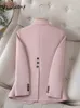 Yitimuceng Single Button Blazers for Women Spring Long Sleeve Slim Women Blazer Chic Office Ladies Notched Solid Coat 240201