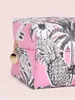 Kosmetiska väskor 1 st stor kapacitet rosa citron ananas kokosnöt träd sommarmönster väska