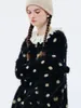 女性のセーターImakokoni Black Polka Dot Seater、ゆるい長袖トップの女性234394