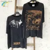 T-shirt da uomo T-shirt Saint Michael World Tour Series T-shirt manica corta oversize hip-hop di alta qualità T-shirt nera lavata vintage Q240201