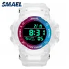 Dames Digitaal Horloge Wit Mode Klok Alarm Stopwatch Sport Armband Horloge 8046 Dames Sport Horloges Led Horloge Waterdicht Q0524272v