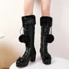 Boots Snow Women Soft Shoes For Lace-Up Ladies Cute Mid-Calf Woman Fashion Plush Warm Female Botas Mujer