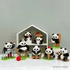 Action Toy Figures Lovely Panda Micro Building Blocks Kawaii Ailuropoda melanoleuca Animal Zoo Mini Bricks Home Decoration Toys For Children