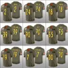 Pittsburgh''Steelers''Men 55 Devin Bush 2 Mason Rudolph 90 T.J.Watt Custom Damen Jugend Olive Golden Jersey Salute to Service