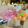 Hårtillbehör 2024 Sommarfärgplast Cherry Rabbit Flower Elastic Band For Girl Children Cute Kawaii Fancy Ponytail Holder Rubber Teis