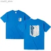 メンズTシャツ日本のアニメコットン服メンTシャツThirts Thirting The Titan Unisex Manga T Shirt Shirt Sleeve Harajuku Tees Closes Q240201