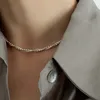 Ketten ANENJERY Silber Farbe Schlange Knochen Kette Umwickelte Schlüsselbein Halskette Für Frauen Luxus Trendy Choker Schmuck Geschenke
