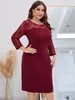 Plus Size Bruiloftsgast Jurken Dames Herfst Winter Kant Patchwork Lovertjes Avondfeest Jurk Slanke Bodycon Maxi Galajurken 240131