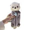 Armazenamento kawaii mar lontra lápis caso coelho pelúcia boneca saco fofo papelaria unisex