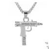 Hanger Kettingen Uzi Gouden Ketting Gothic Hip Hop Hine Gun Ketting Mannen Vrouwen Modemerk Pistool Vorm Lange Sieraden Geschenken punk G Dro Dhgw1