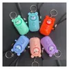 Keychains & Lanyards 6 Colors 130Db Bear Alarm Keychains Personal Led Flashlight Self Defense Keyrings Safety Security Alert Device K Dh9Ln