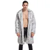 Autumn and Winter Designer Mens Faux Fur Long Coat KM6F