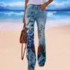 Damskie dżinsy odzieżowe spodnie mody 3D wydrukowany wzór drzewa swobodny luźne wygodne streetwear uliczny