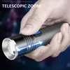 Laddningsbar LED UV -ficklampa Ultraviolet Torch Zoomable Mini 395nm UV Black Light Pet Urine Stains Detector Scorpion jakt