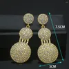 Boucles d'oreilles pendantes de styliste K Store, bijoux à la mode en alliage de cristal brillant, longues pour femmes, mariage, grande mariée, demoiselles d'honneur