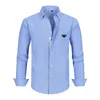 Chemises habillées pour hommes Chemise d'affaires Oxford tissé couleur unie coton style fermeture à glissière chemise pour hommes toute la saison quatre manches longues Eurocode