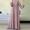 Etniska kläder zanzea muslimsk modeklänning långärmad v-ringning solid mantel vår elegant kalkon hijab klänningar vintage party dubai maxi