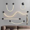 Wandlamp Modern geweven siliconen LED-neonbuis voor slaapkamer Scandinavisch 360 graden luminescentie Lange lijn Zacht licht